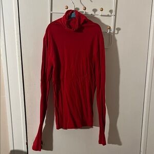 GAP Red Long Sleeve Turtleneck Top